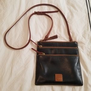 Dooney & bourke black leather crossbody